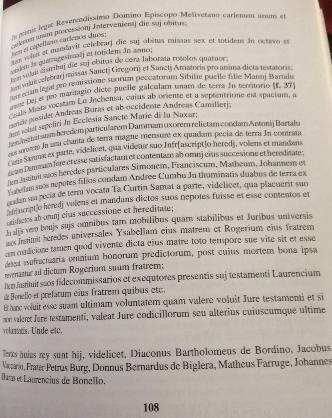 Will of CUMBO Errigo in Documentary Sources of Maltese History by Stanley FIORINI Will of CUMBO Errigo in Documentary Sources of Maltese History by Stanley FIORINI