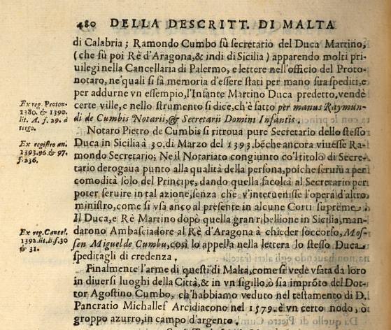 CUMBO in Descrittione di MALTA CUMBO in Descrittione di MALTA